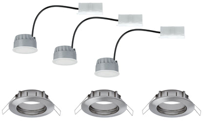 Paulmann EBL Set Coin dim sat rund starr LED 3x7W 2700K 230V 51mm Eisen geb/Alu Zink
