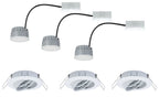 Paulmann EBL Set Coin dim sat rund schwb LED 3x7W 2700K 230V 51mm Weiß m/Alu Zink