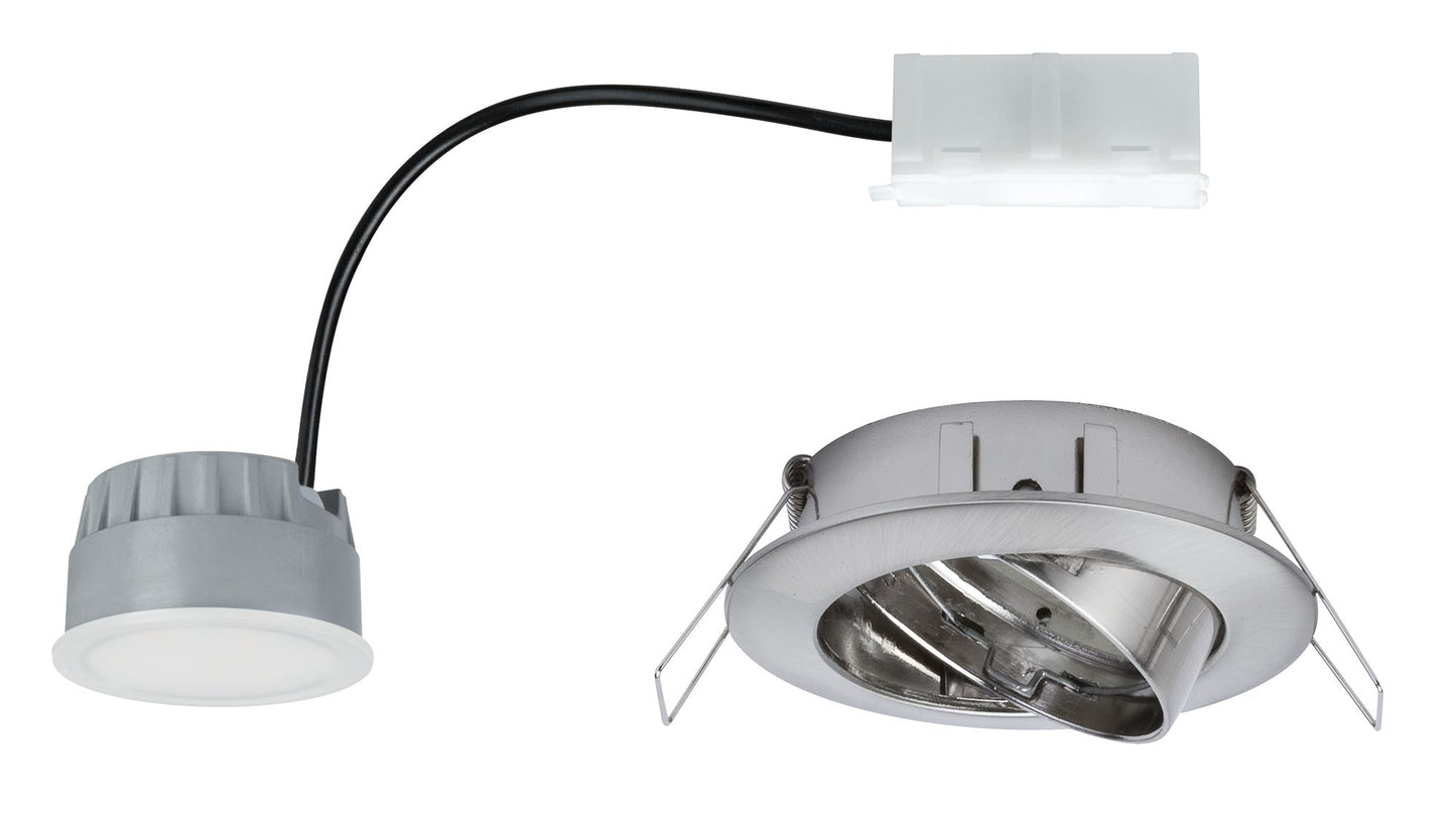 Paulmann EBL Set Coin dim sat rund schwb LED 1x7W 2700K 230V 51mm Eisen geb/Alu Zink