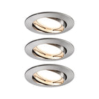 Paulmann EBL Set Coin dim sat rund schwb LED 3x7W 2700K 230V 51mm Eisen geb/Alu Zink