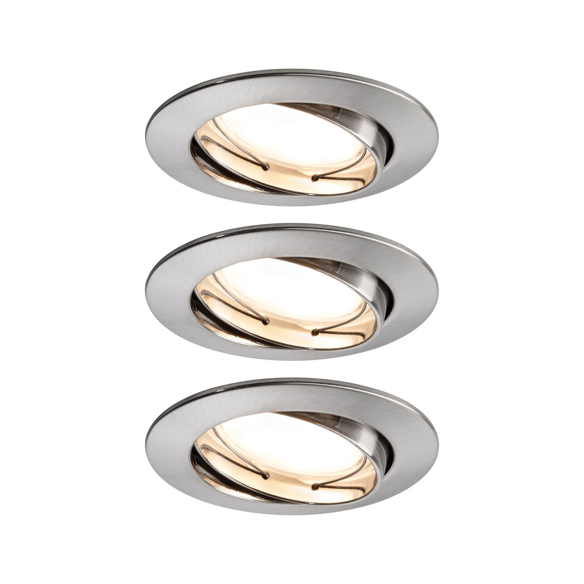 Paulmann EBL Set Coin dim sat rund schwb LED 3x7W 2700K 230V 51mm Eisen geb/Alu Zink