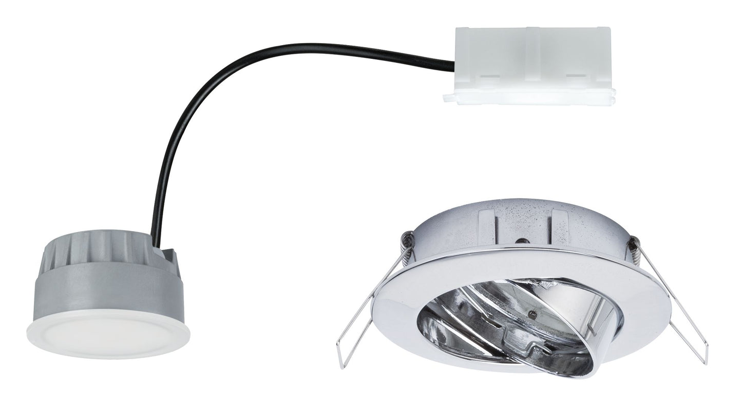 Paulmann EBL Set Coin dim sat rund schwb LED 1x7W 2700K 230V 51mm Chrom/Alu Zink
