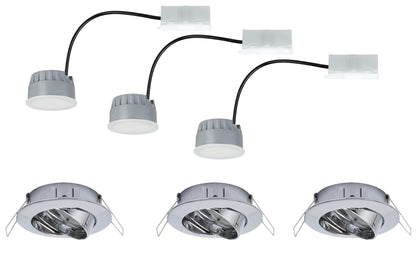 Paulmann EBL Set Coin dim sat rund schwb LED 3x7W 2700K 230V 51mm Chrom/Alu Zink