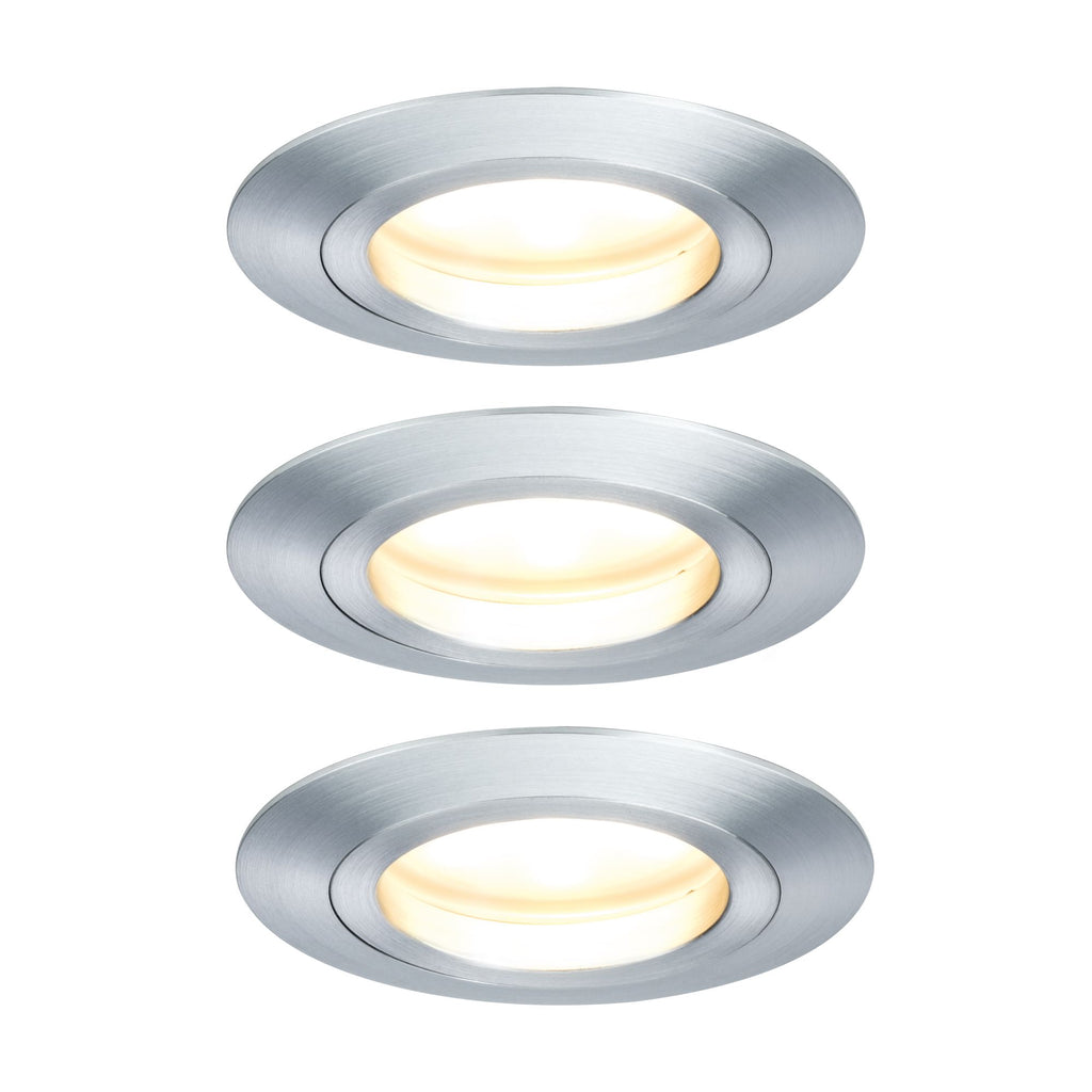 Paulmann EBL Set Coin dim sat rund starr LED 3x7W 2700K 230V 51mm Alu ged/Alu Zink