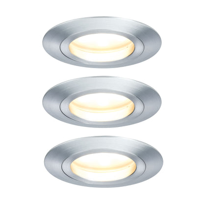 Paulmann EBL Set Coin dim sat rund starr LED 3x7W 2700K 230V 51mm Alu ged/Alu Zink