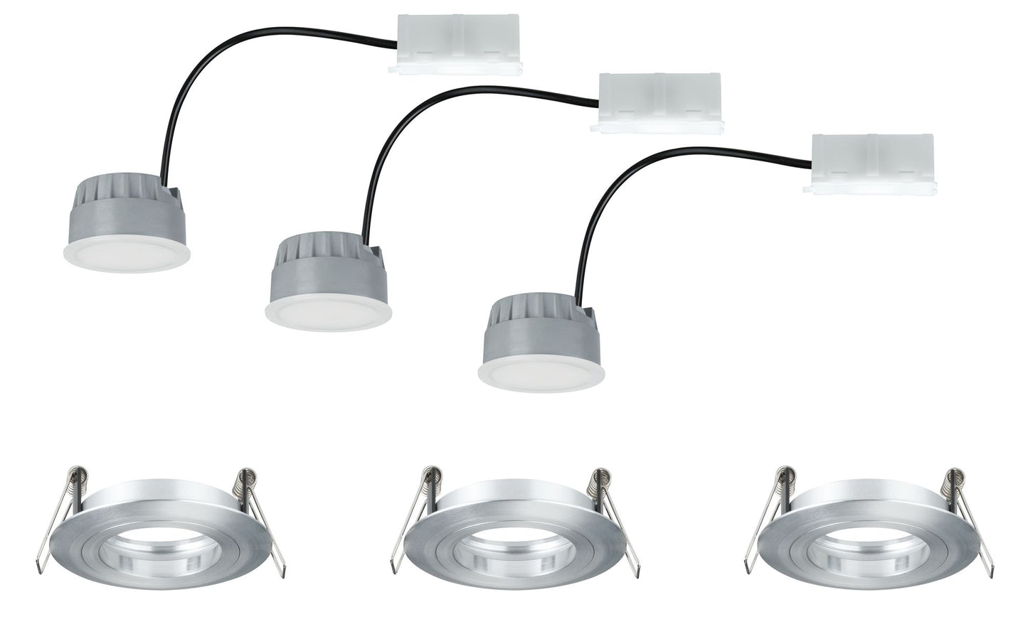 Paulmann EBL Set Coin dim sat rund starr LED 3x7W 2700K 230V 51mm Alu ged/Alu Zink