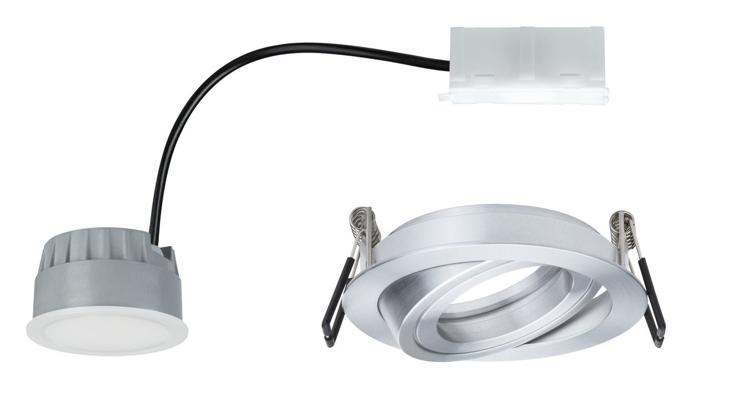 Paulmann EBL Set Coin dim sat rund schwb LED 1x7W 2700K 230V 51mm Alu ged/Alu Zink