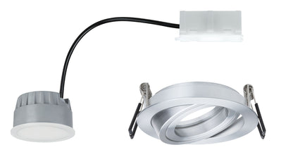 Paulmann EBL Set Coin dim sat rund schwb LED 1x7W 2700K 230V 51mm Alu ged/Alu Zink