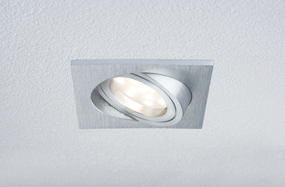 Paulmann EBL Set Coin dim sat eckig schwb LED 1x7W 2700K 230V 51mm Alu ged/Alu Zink