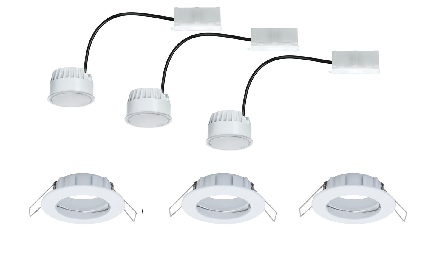 Paulmann EBL Set Coin sat rund starr LED 3x6,8W 2700K 230V 51mm Weiß m / Alu Zink