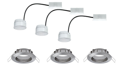 Paulmann EBL Set Coin sat rund starr LED 3x6,8W 2700K 230V 51mm Eisen geb/Alu Zink