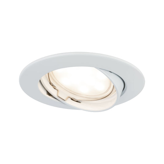 Paulmann EBL Set Coin sat rund schwb LED 1x6,8W 2700K 230V 51mm Weiß m/Alu Zink