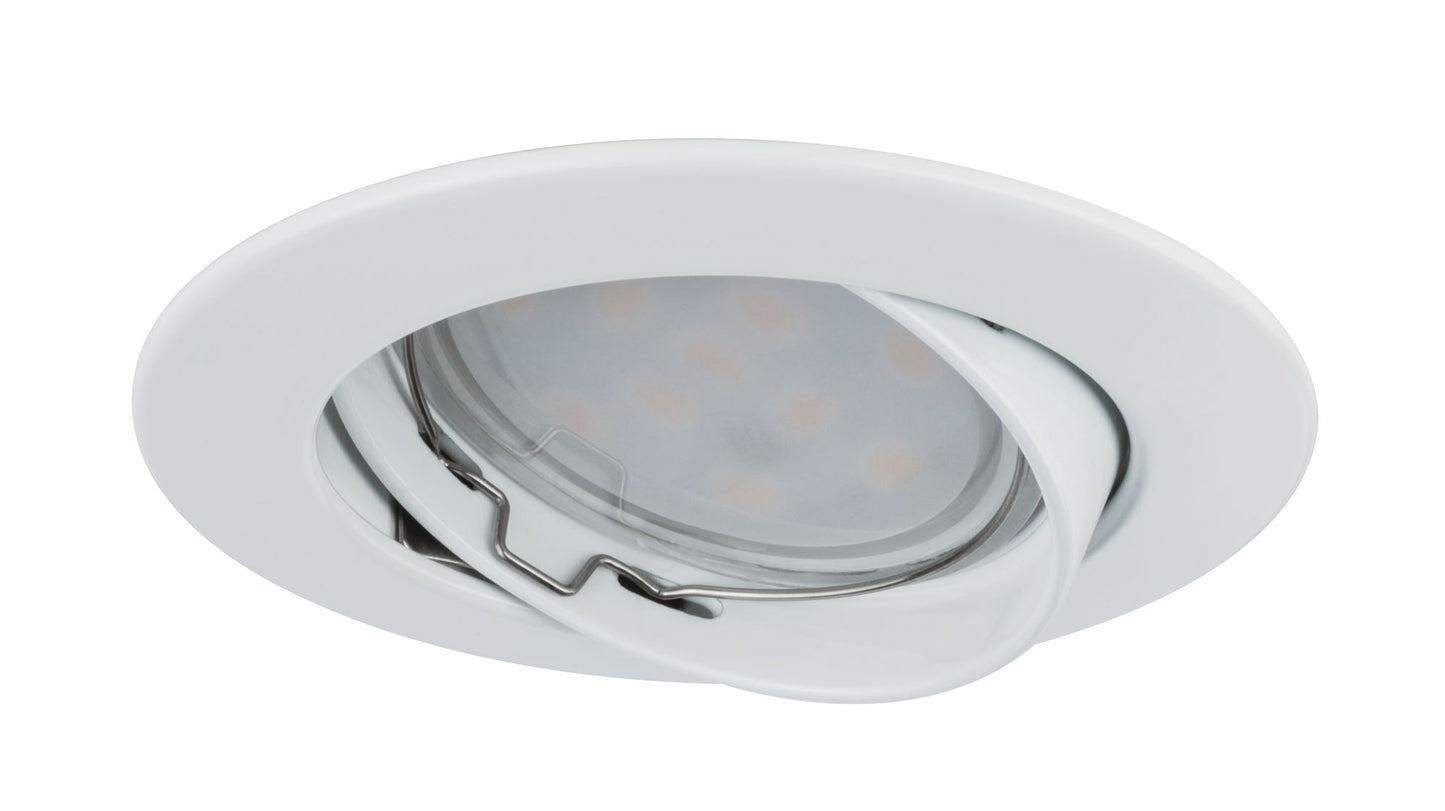 Paulmann EBL Set Coin sat rund schwb LED 1x6,8W 2700K 230V 51mm Weiß m/Alu Zink