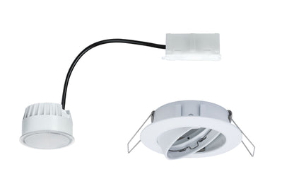 Paulmann EBL Set Coin sat rund schwb LED 1x6,8W 2700K 230V 51mm Weiß m/Alu Zink