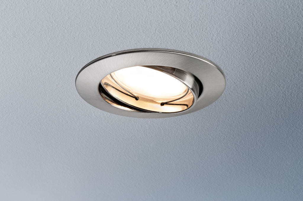 Paulmann EBL Set Coin sat rund schwb LED 1x6,8W 2700K 230V 51mm Eisen geb/Alu Zink