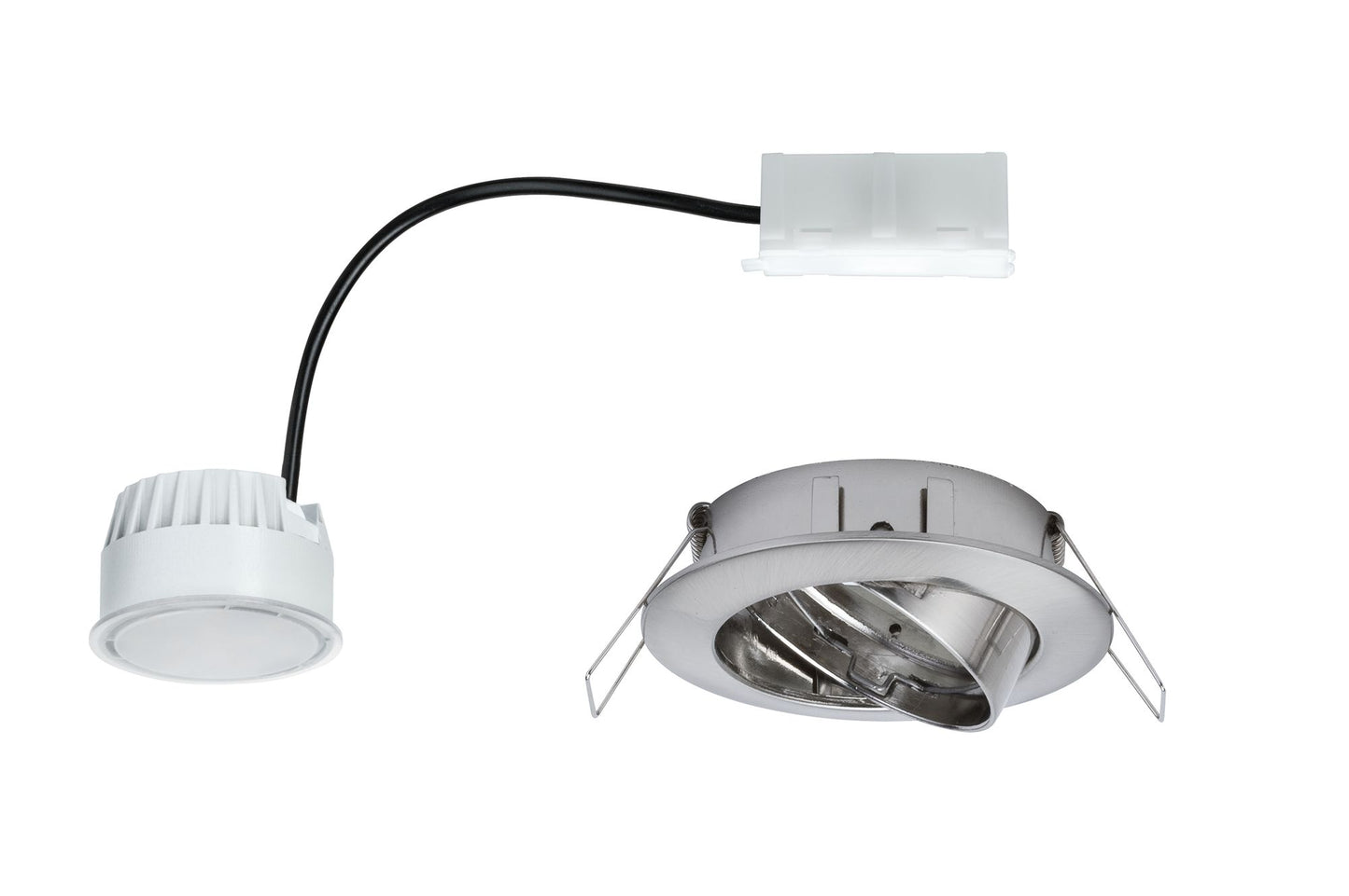 Paulmann EBL Set Coin sat rund schwb LED 1x6,8W 2700K 230V 51mm Eisen geb/Alu Zink