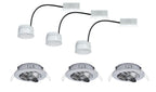 Paulmann EBL Set Coin sat rund schwb LED 3x6,8W 2700K 230V 51mm Chrom/Alu Zink