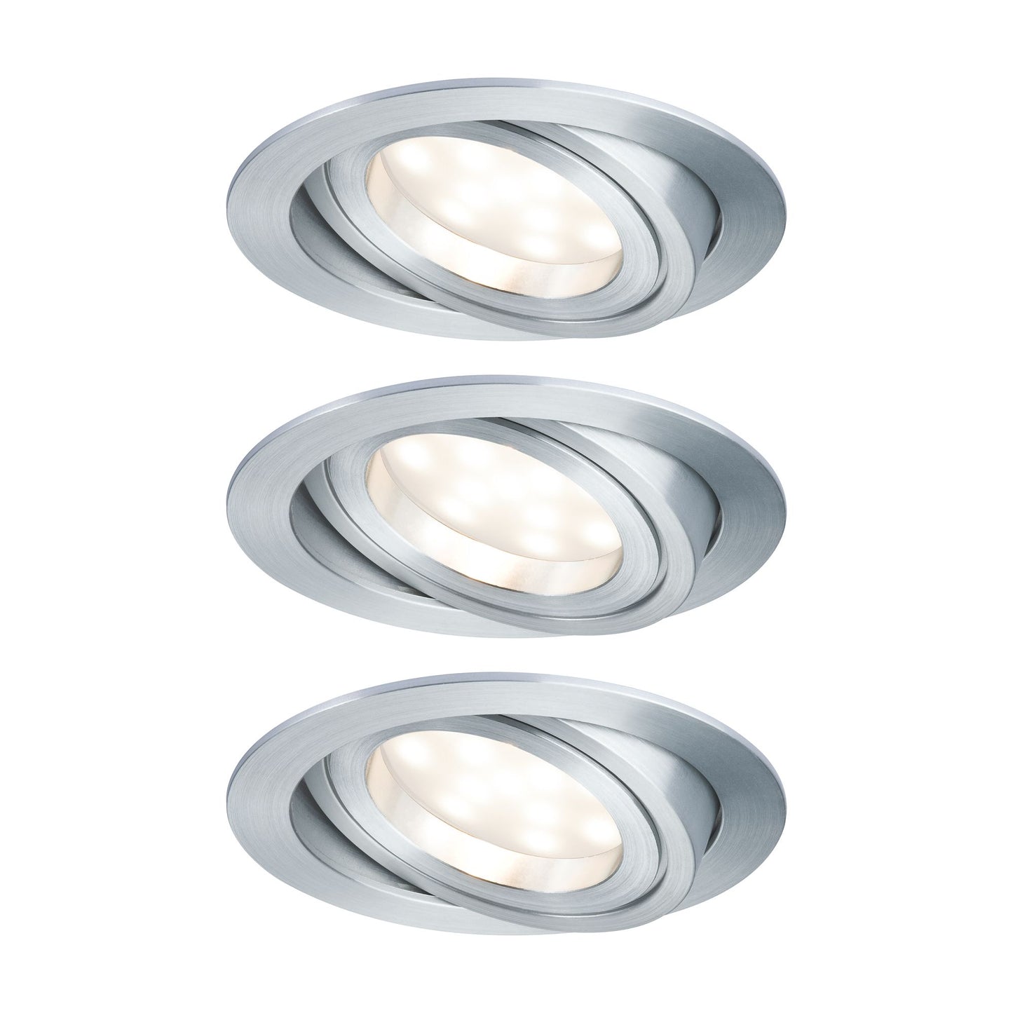 Paulmann EBL Set Coin sat rund schwb LED 3x6,8W 2700K 230V 51mm Alu ged/Alu Zink