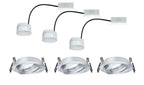 Paulmann EBL Set Coin sat rund schwb LED 3x6,8W 2700K 230V 51mm Alu ged/Alu Zink