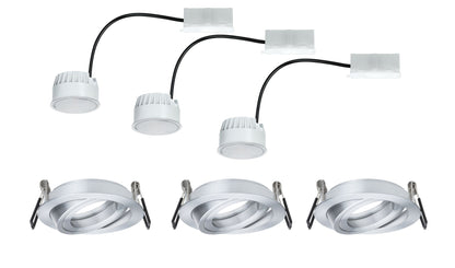 Paulmann EBL Set Coin sat rund schwb LED 3x6,8W 2700K 230V 51mm Alu ged/Alu Zink