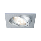 Paulmann EBL Set Coin sat eckig schwb LED 1x6,8W 2700K 230V 51mm Alu ged/Alu Zink