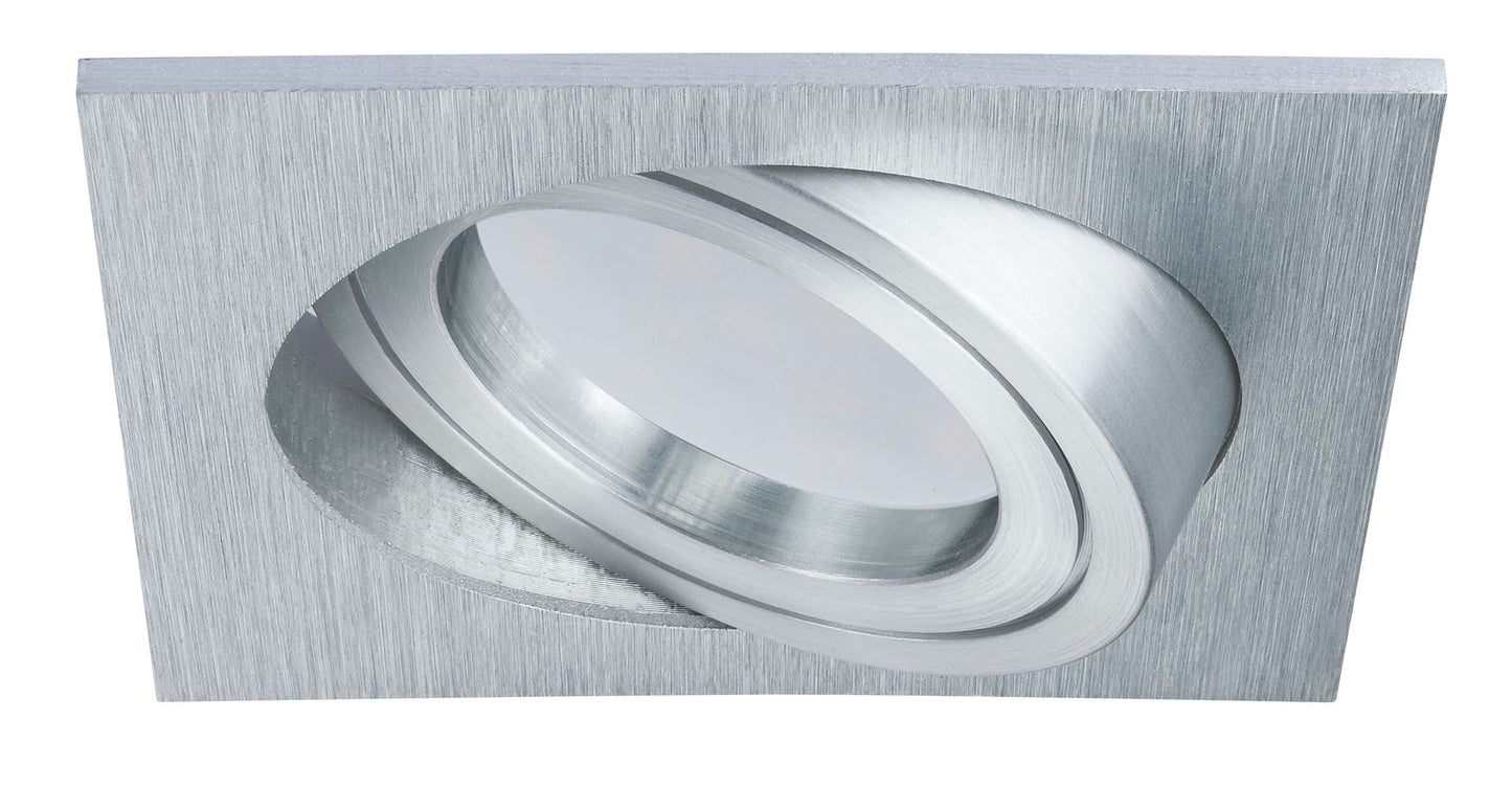 Paulmann EBL Set Coin sat eckig schwb LED 1x6,8W 2700K 230V 51mm Alu ged/Alu Zink
