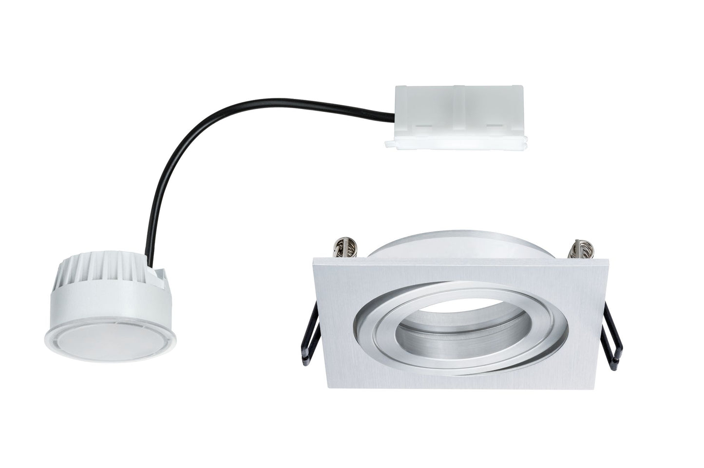 Paulmann EBL Set Coin sat eckig schwb LED 1x6,8W 2700K 230V 51mm Alu ged/Alu Zink