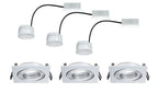 Paulmann EBL Set Coin sat eckig schwb LED 3x6,8W 2700K 230V 51mm Alu ged/Alu Zink