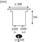 Paulmann Special EBL Set Boden IP67 rund GU10 3,5W 230V 140x140mm Edelstahl/Metall