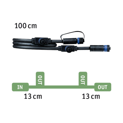 Paulmann Outdoor Plug & Shine Cable IP68 1m 1in-3out 2x1,5qmm Schwarz Kunststoff