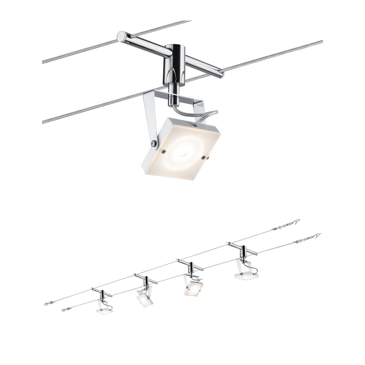 Paulmann Wire System Meta 4x5W Weiß/Chrom 230/12V 30VA Metall/Glas