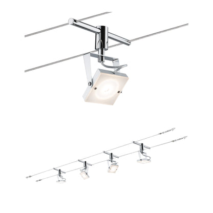 Paulmann Wire System Meta 4x5W Weiß/Chrom 230/12V 30VA Metall/Glas
