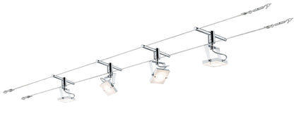 Paulmann Wire System Meta 4x5W Weiß/Chrom 230/12V 30VA Metall/Glas