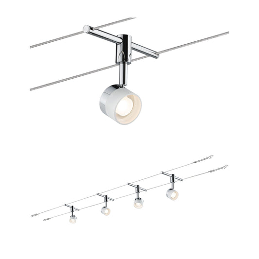 Paulmann Wire System Stage 4x5W Weiß/Chrom 230/12V 30VA Metall/Glas
