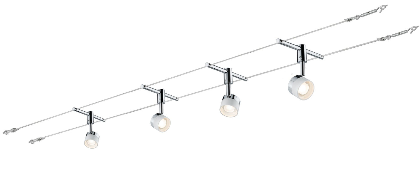 Paulmann Wire System Stage 4x5W Weiß/Chrom 230/12V 30VA Metall/Glas