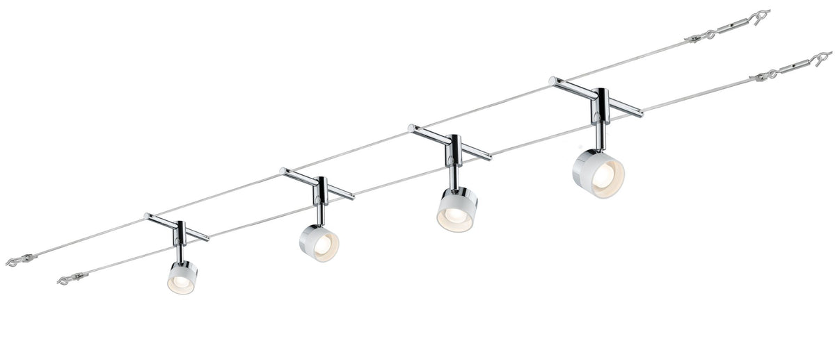 Paulmann Wire System Stage 4x5W Weiß/Chrom 230/12V 30VA Metall/Glas