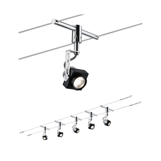 Paulmann Wire System Phase 5x5W Schwarz/Chrom 230/12V 36VA Metall