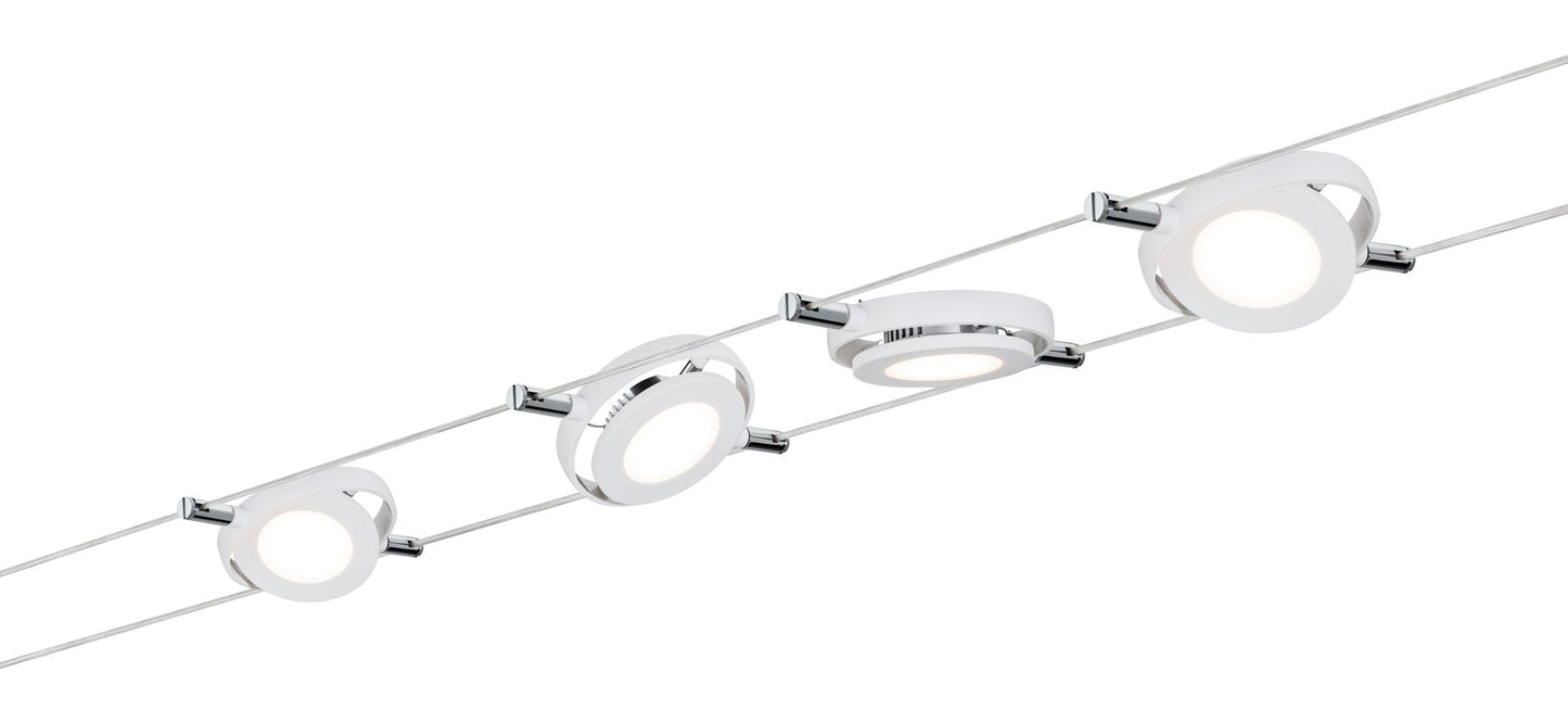 Paulmann Wire Systems DC LED Set RoundMac 4x4W Weiß matt 230V/12V DC 36VA Metall