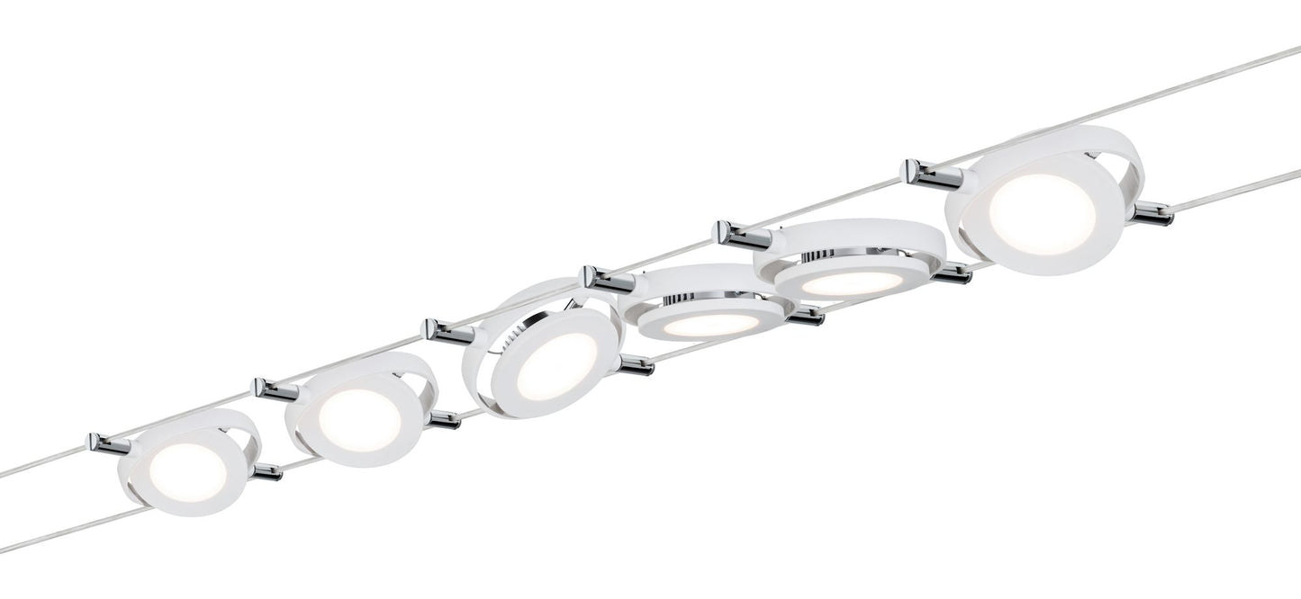 Paulmann Wire Systems DC LED Set RoundMac 6x4W Weiß matt 230V/12V DC 36VA Metall