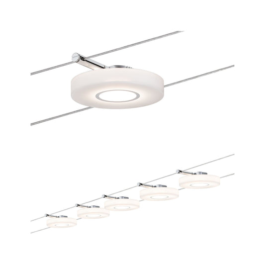 Paulmann Wire Systems DC Set DiscLED I 5x4W Chrom/Satin 230V/12V DC 36VA Metall