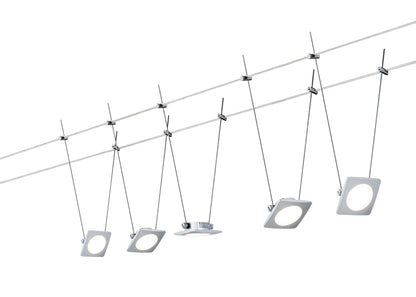 Paulmann Wire Systems DC Set QuadLED 5x4W Chrom matt 230V/12V DC 36VA Metall