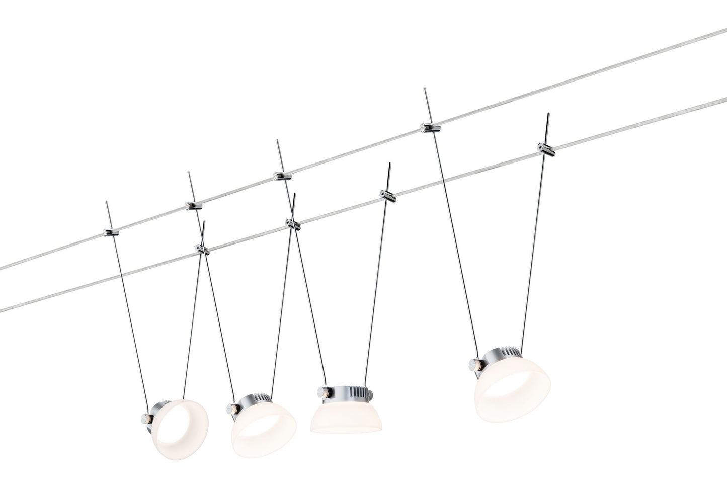 Paulmann Wire Systems DC Set IceLED I 4x4W Chrom matt/Weiß 230V/12V DC 36VA Metall