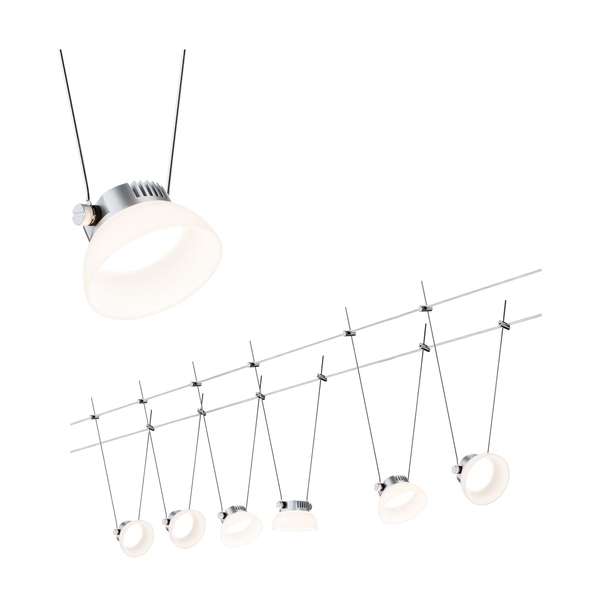 Paulmann Wire Systems DC Set IceLED I 6x4W Chrom matt/Weiß 230V/12V DC 36VA Metall