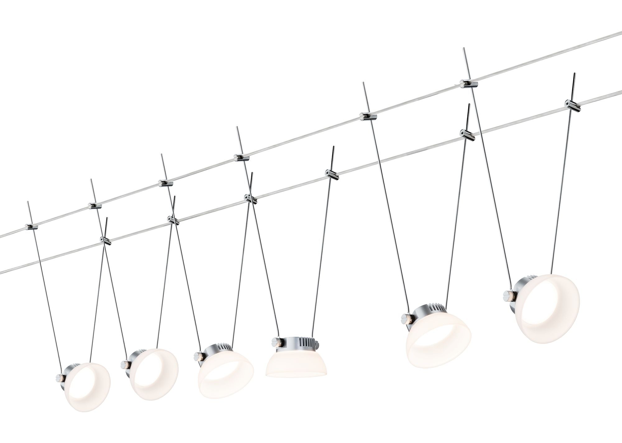 Paulmann Wire Systems DC Set IceLED I 6x4W Chrom matt/Weiß 230V/12V DC 36VA Metall
