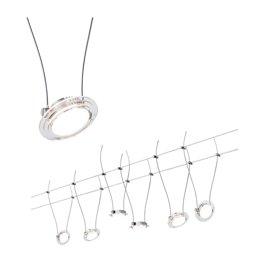 Paulmann Wire Systems DC Set LED Twist Coin 6x4W Chr matt/transp 230V/12V DC 36VA Metall