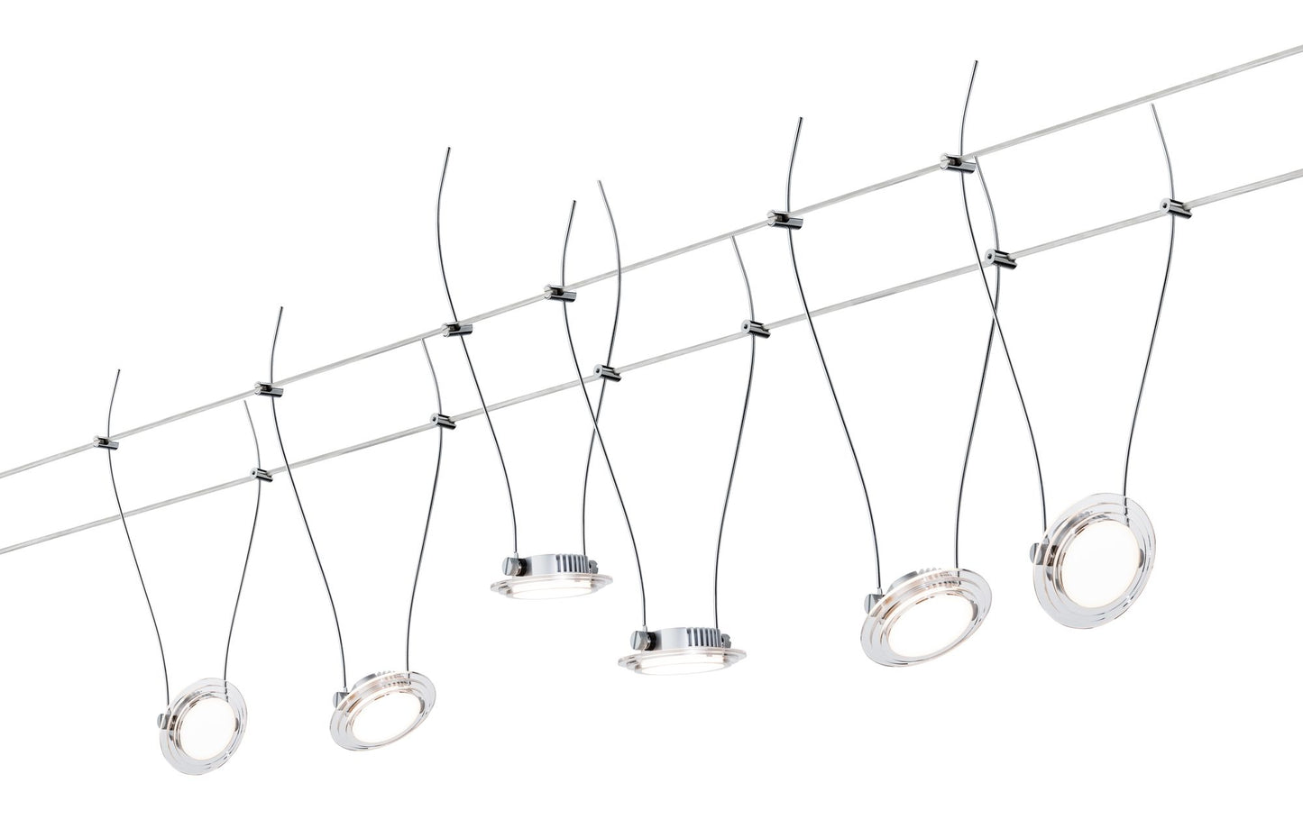 Paulmann Wire Systems DC Set LED Twist Coin 6x4W Chr matt/transp 230V/12V DC 36VA Metall