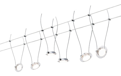 Paulmann Wire Systems DC Set LED Twist Coin 6x4W Chr matt/transp 230V/12V DC 36VA Metall