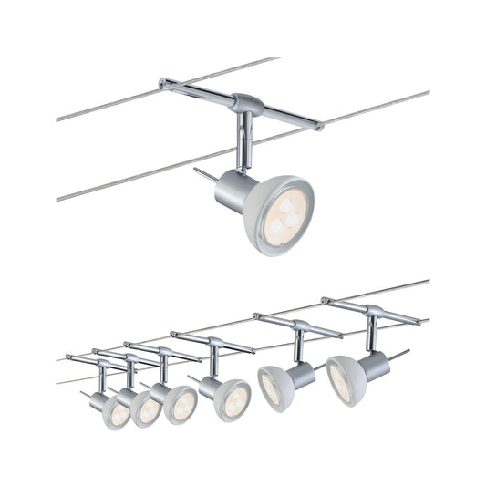 Paulmann Wire System SheelaLED 6x4W GU5,3 Chrom matt/Opal 230/12V 80VA Metall/Glas
