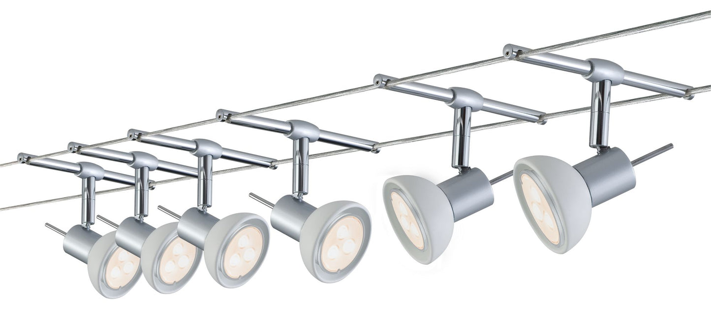 Paulmann Wire System SheelaLED 6x4W GU5,3 Chrom matt/Opal 230/12V 80VA Metall/Glas