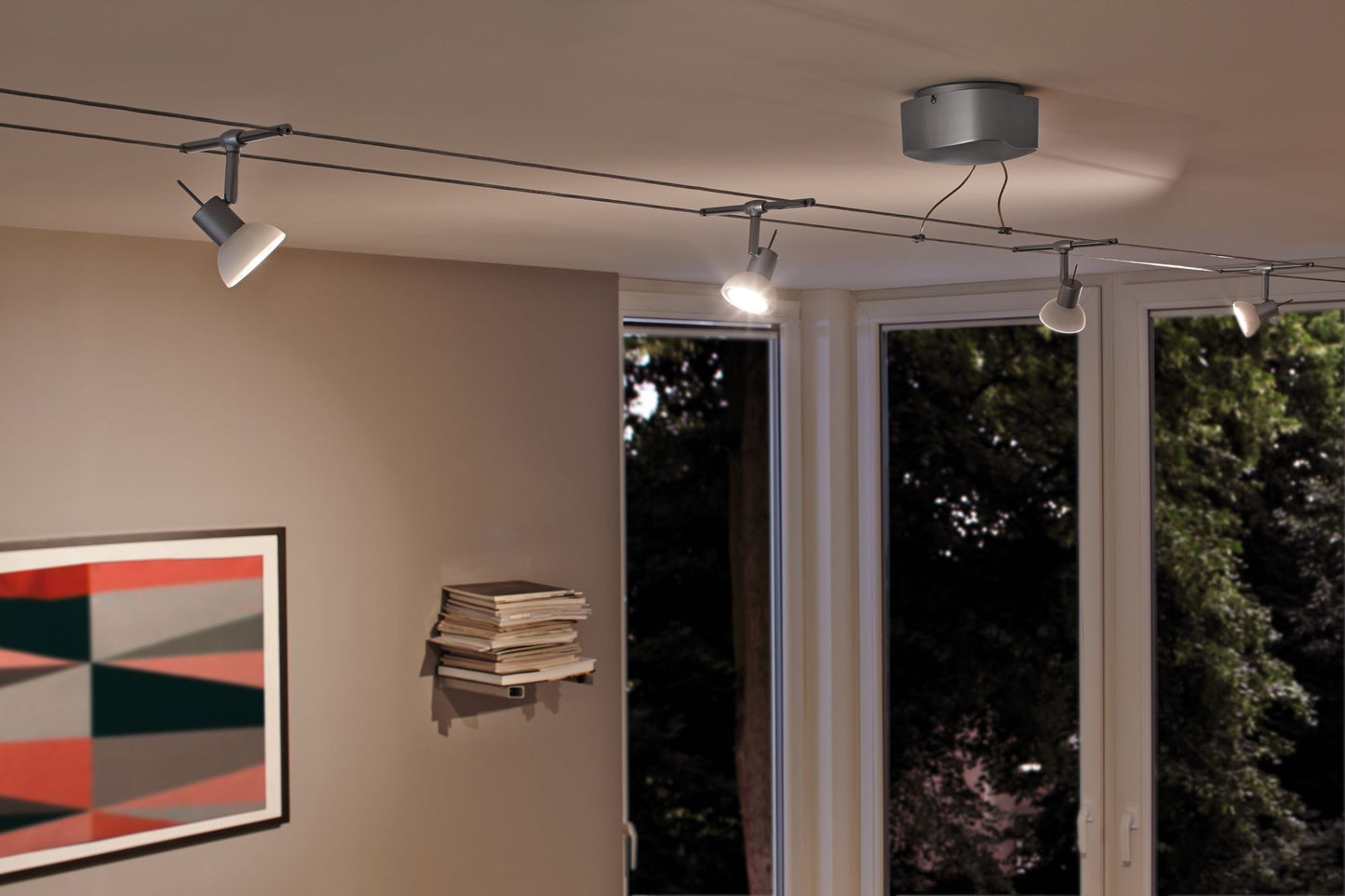 Paulmann Wire System SheelaLED 6x4W GU5,3 Chrom matt/Opal 230/12V 80VA Metall/Glas
